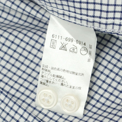 【中古】ア デイ イン ザ ライフ ユナイテッドアローズ a day in the life united arrows コットン チェック ホリゾンタルカラー カジュアルシャツ ネイビーxホワイト【 38 】【 状態ランクC 】【 メンズ 】