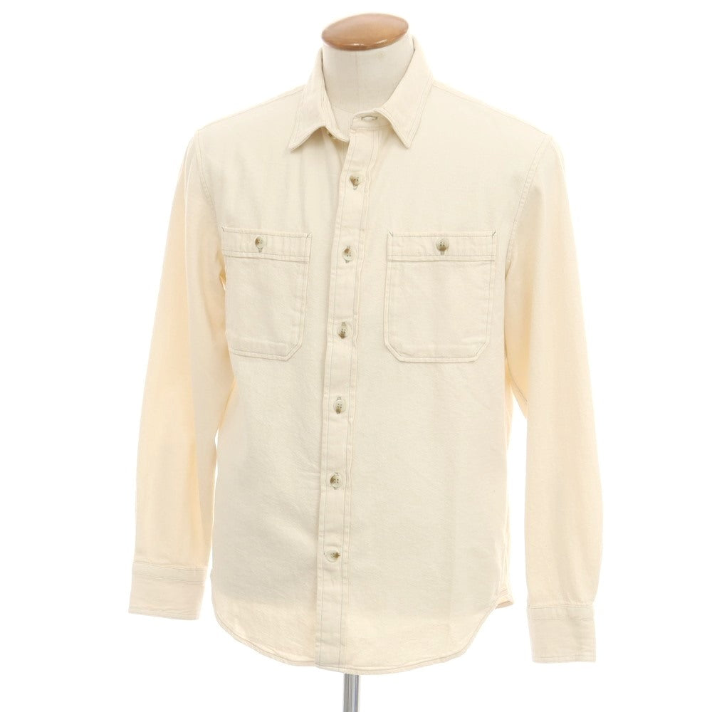 【中古】バナナリパブリック Banana Republic コットン カジュアルシャツ アイボリー【 M 】【 状態ランクB 】【 メンズ 】