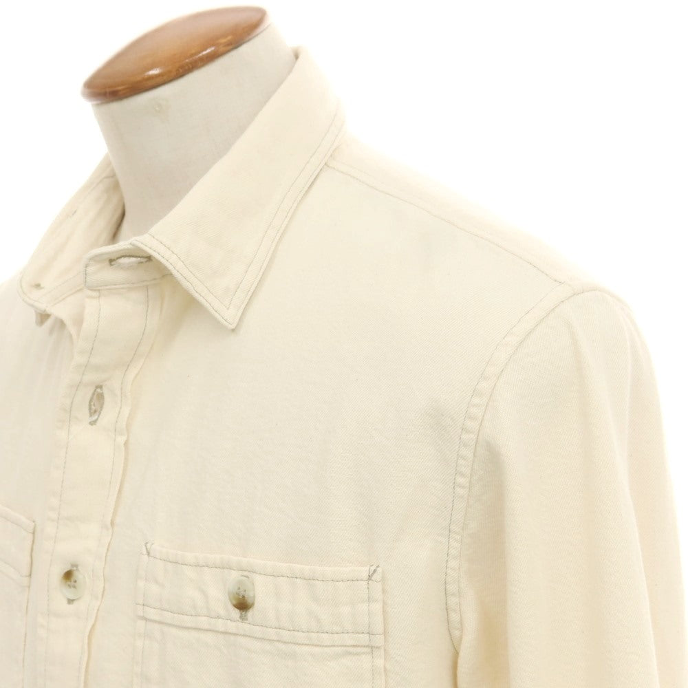 【中古】バナナリパブリック Banana Republic コットン カジュアルシャツ アイボリー【 M 】【 状態ランクB 】【 メンズ 】