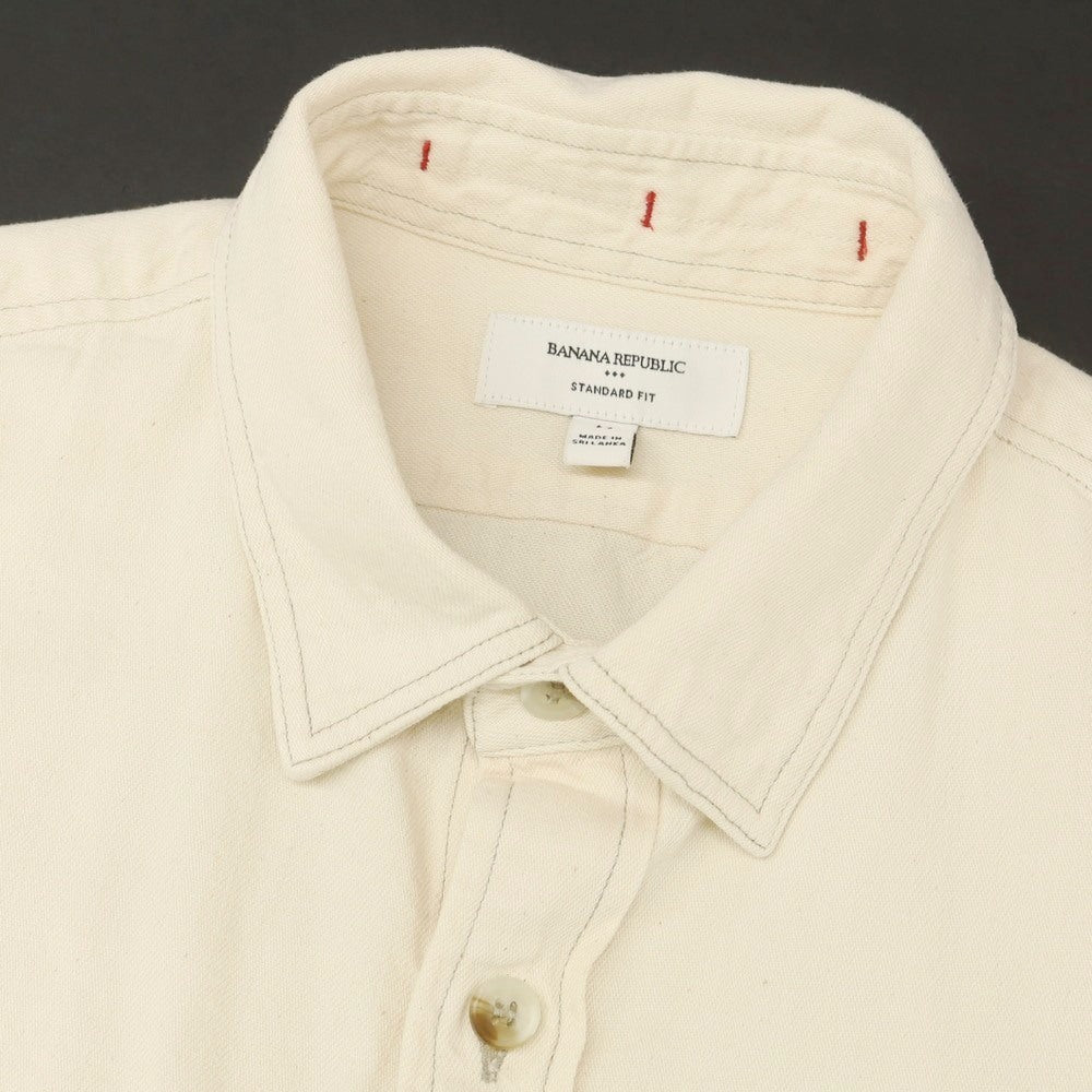 【中古】バナナリパブリック Banana Republic コットン カジュアルシャツ アイボリー【 M 】【 状態ランクB 】【 メンズ 】