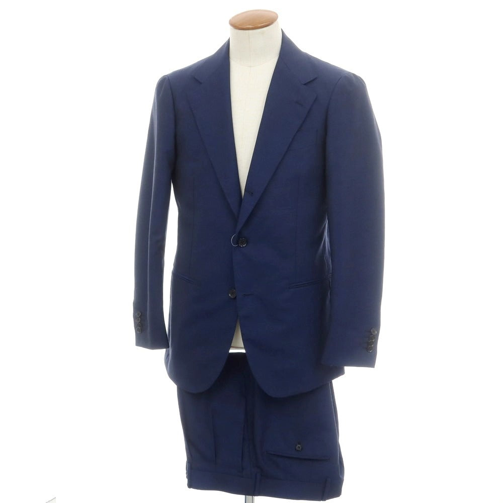 【中古】リングヂャケット RING JACKET MEISTER モヘヤ 3つボタンスーツ ネイビー【 48 】【 状態ランクB 】【 メンズ 】