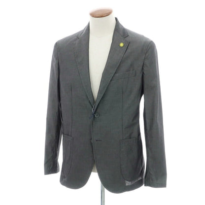 【中古】ジャンネット giannetto シャンブレーコットン カジュアルジャケット ダークグレー【 48 】【 状態ランクB 】【 メンズ 】