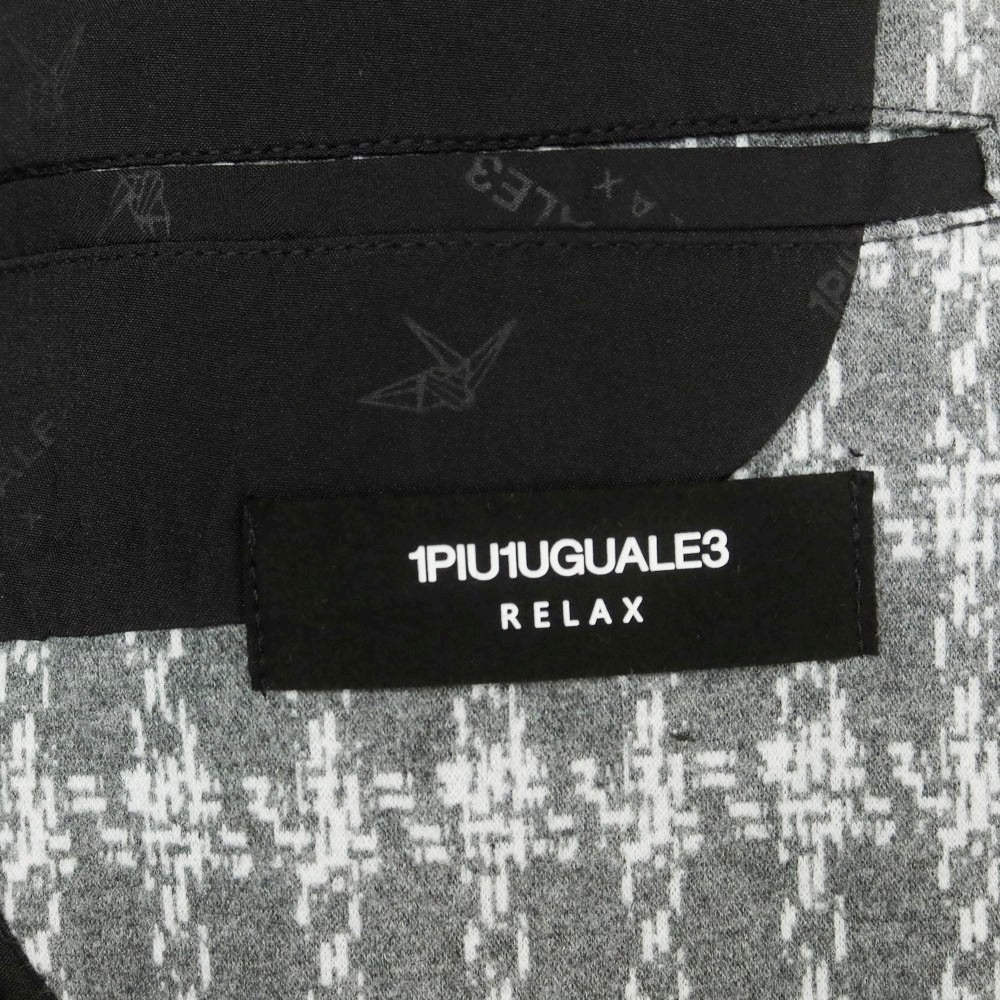 【中古】ウノピゥウノウグァーレトレ リラックス 1piu1uguale3 RELAX ジャージー グレンチェック セットアップ グレーxホワイト【 S 】【 状態ランクA 】【 メンズ 】