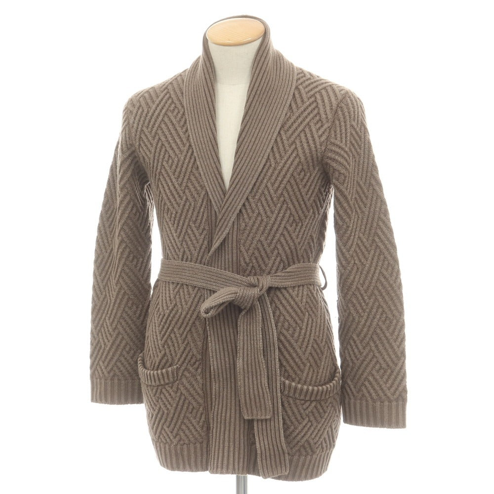 【中古】ラルディーニ LARDINI ウール ガウン型 ショールカラー カーディガン アッシュブラウン【 42 】【 状態ランクB 】【 メンズ 】