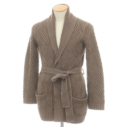 【中古】ラルディーニ LARDINI ウール ガウン型 ショールカラー カーディガン アッシュブラウン【 42 】【 状態ランクB 】【 メンズ 】
