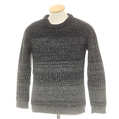 【中古】バフィー BAFY ウール クルーネック プルオーバーニット ブラックxグレー【 44 】【 状態ランクC 】【 メンズ 】