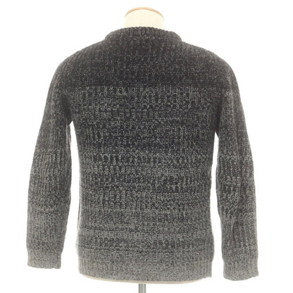 【中古】バフィー BAFY ウール クルーネック プルオーバーニット ブラックxグレー【 44 】【 状態ランクC 】【 メンズ 】