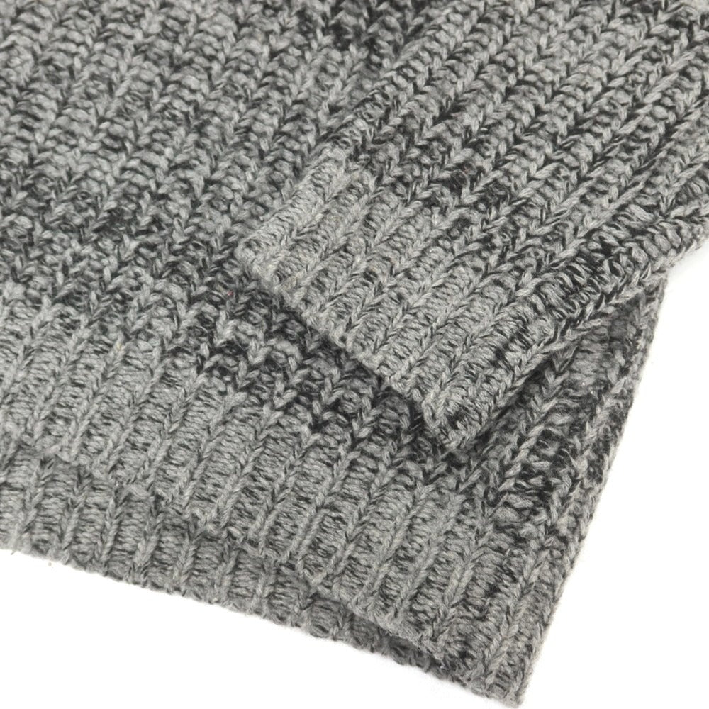 【中古】バフィー BAFY ウール クルーネック プルオーバーニット ブラックxグレー【 44 】【 状態ランクC 】【 メンズ 】