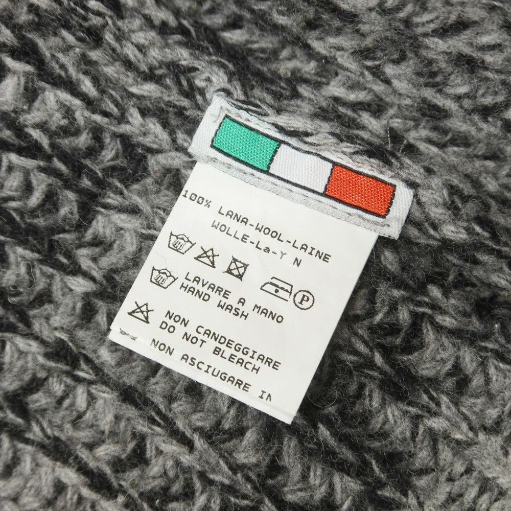 【中古】バフィー BAFY ウール クルーネック プルオーバーニット ブラックxグレー【 44 】【 状態ランクC 】【 メンズ 】