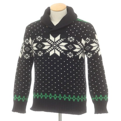 【中古】ポロ ラルフローレン Polo Ralph Lauren コットンアンゴラカシミヤ ショールカラー プルオーバーニット ブラック【 XS 】【 状態ランクC 】【 メンズ 】