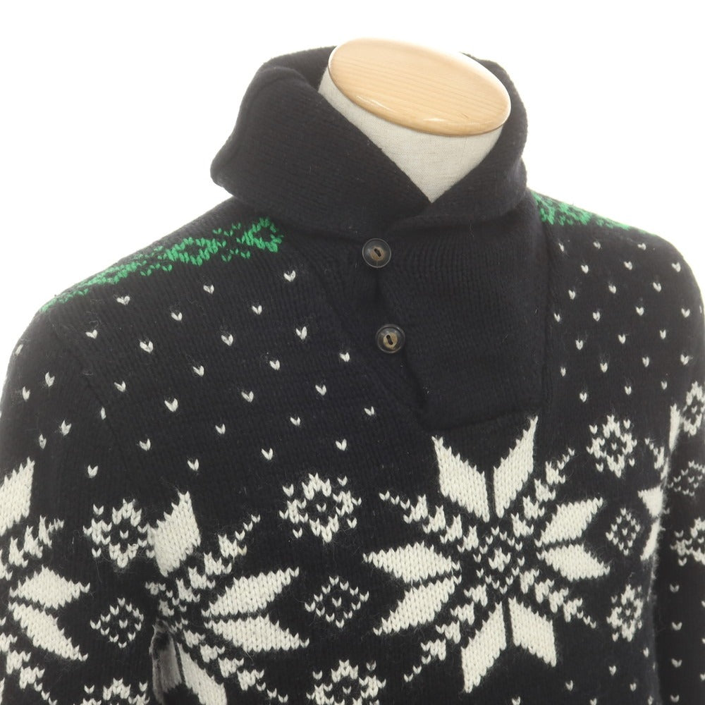 【中古】ポロ ラルフローレン Polo Ralph Lauren コットンアンゴラカシミヤ ショールカラー プルオーバーニット ブラック【 XS 】【 状態ランクC 】【 メンズ 】