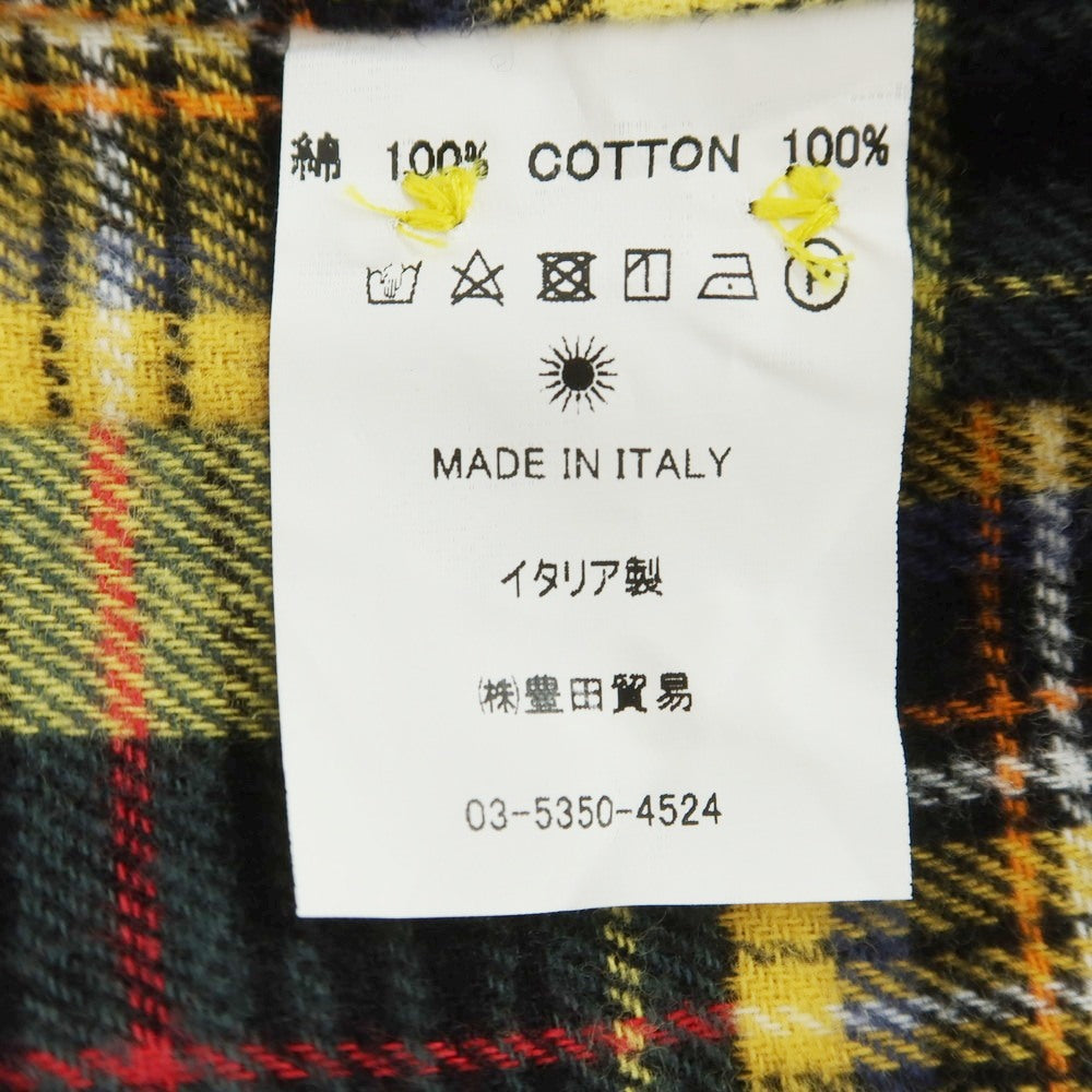 【中古】ジャンネット giannetto コットン チェック カジュアルシャツ イエローxグリーン【 37 】【 状態ランクA 】【 メンズ 】