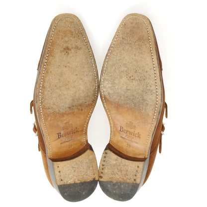 【中古】バーウィック BERWICK スエード ダブルモンク ドレスシューズ ブラウン【 39 】【 状態ランクC 】【 メンズ 】