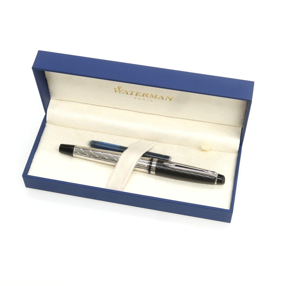 【中古】ウォーターマン WATERMAN エキスパート プレシャスBT 万年筆 ブラックxシルバー【 状態ランクA 】【 メンズ 】[CPD]