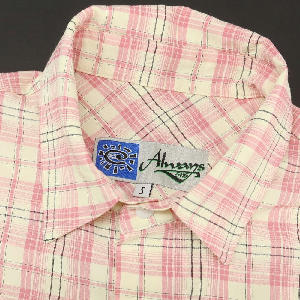 【中古】オールウェイズ ドゥ ワット ユー シュッド ドゥ ALWAYS DO WHAT YOU SHOULD DO コットン チェック 半袖シャツ ピンクxアイボリー【 S 】【 状態ランクB 】【 メンズ 】
