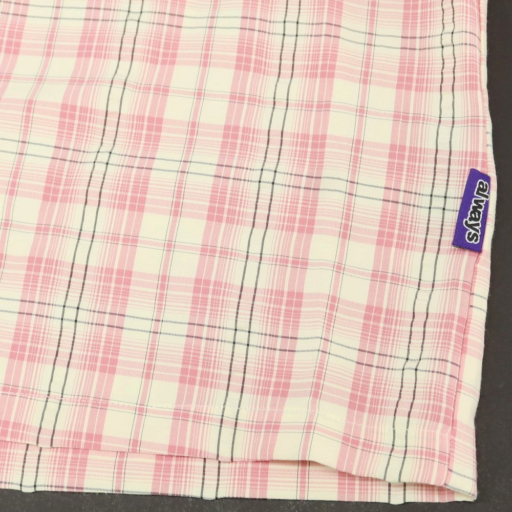 【中古】オールウェイズ ドゥ ワット ユー シュッド ドゥ ALWAYS DO WHAT YOU SHOULD DO コットン チェック 半袖シャツ ピンクxアイボリー【 S 】【 状態ランクB 】【 メンズ 】