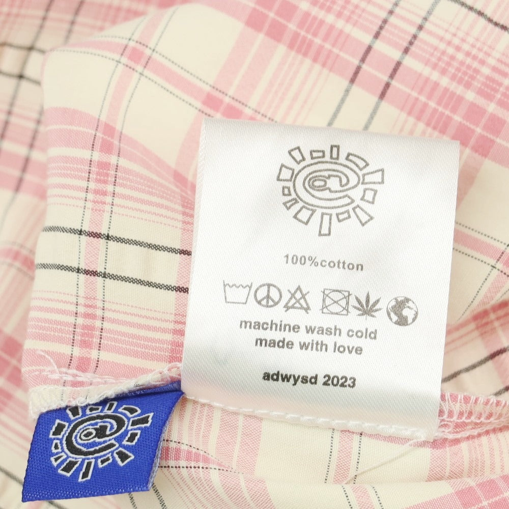 【中古】オールウェイズ ドゥ ワット ユー シュッド ドゥ ALWAYS DO WHAT YOU SHOULD DO コットン チェック 半袖シャツ ピンクxアイボリー【 S 】【 状態ランクB 】【 メンズ 】