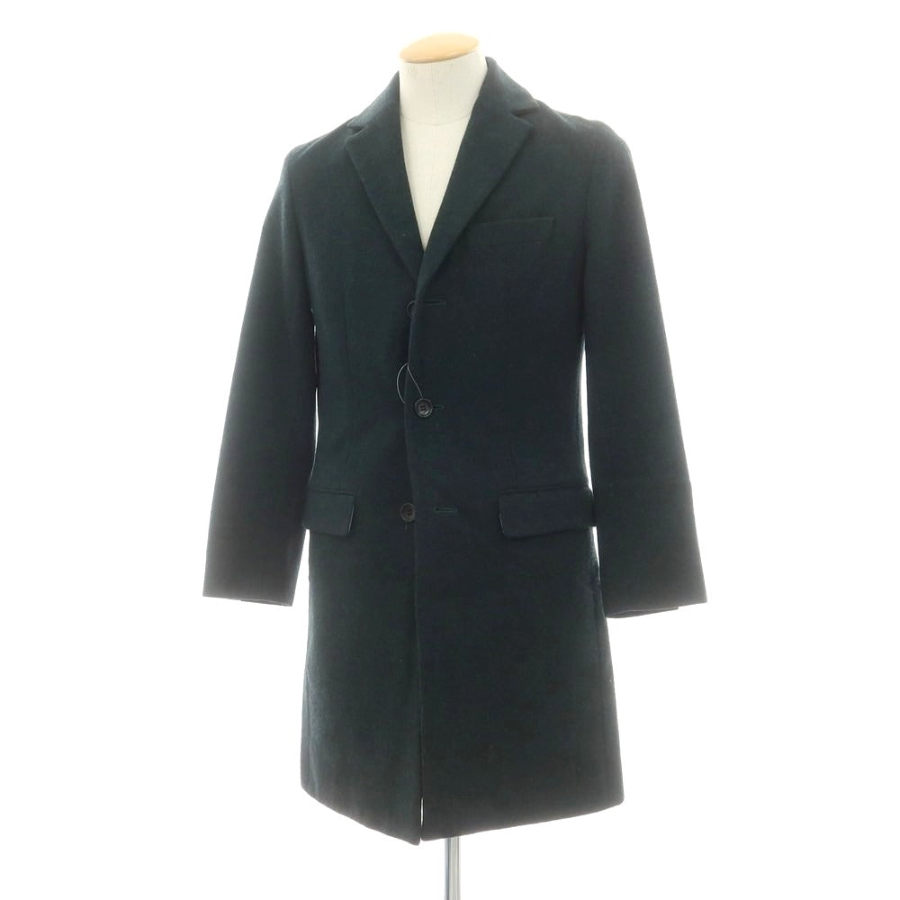 【中古】シップスジェットブルー SHIPS JET BLUE ウールポリエステル チェスターフィールドコート ダークグリーン【 S 】【 状態ランクC 】【 メンズ 】