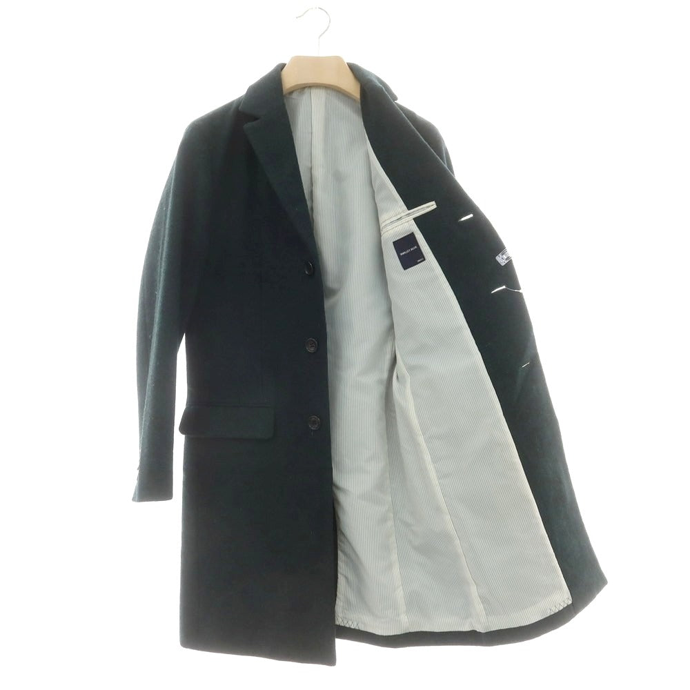 【中古】シップスジェットブルー SHIPS JET BLUE ウールポリエステル チェスターフィールドコート ダークグリーン【 S 】【 状態ランクC 】【 メンズ 】