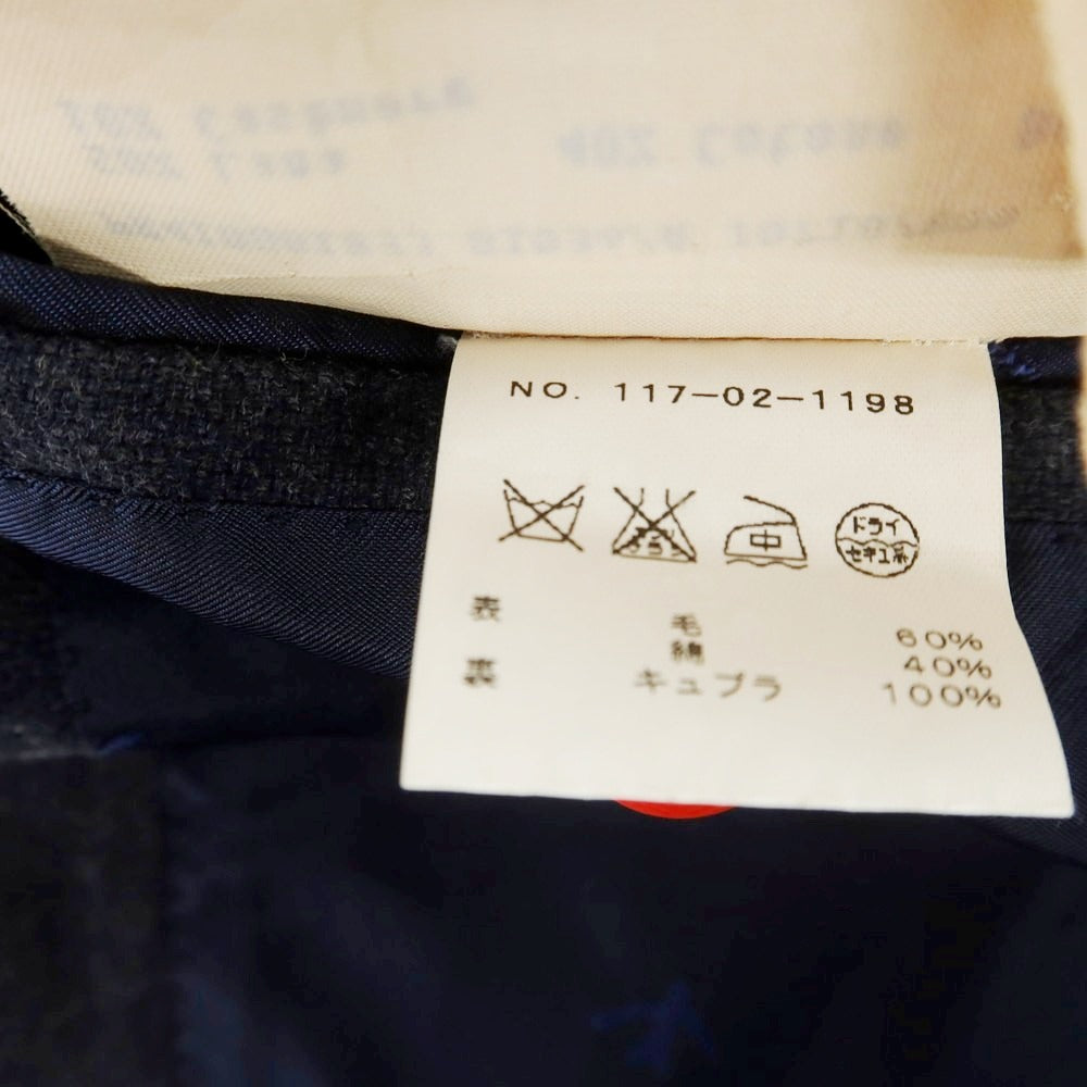 【中古】イザイア ISAIA ウールコットン テーラードジャケット グレイッシュネイビー【 48 】【 状態ランクD 】【 メンズ 】