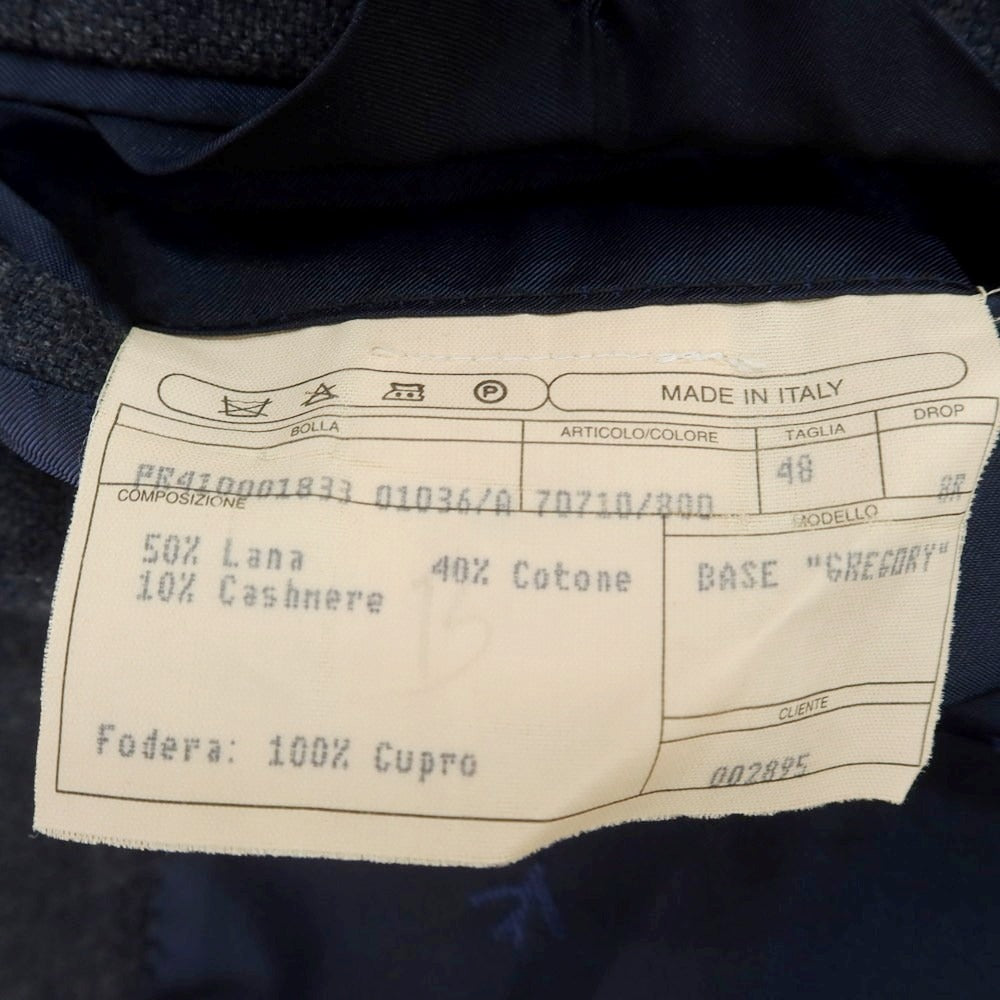 【中古】イザイア ISAIA ウールコットン テーラードジャケット グレイッシュネイビー【 48 】【 状態ランクD 】【 メンズ 】