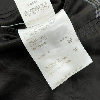 【中古】カルーゾ CARUSO ウール チェック ダブル テーラードジャケット グレーxネイビー【 50 】【 状態ランクC 】【 メンズ 】