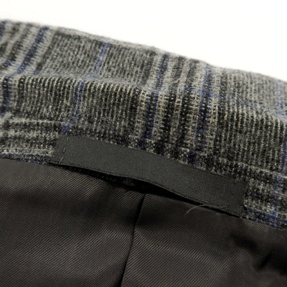 【中古】カルーゾ CARUSO ウール チェック ダブル テーラードジャケット グレーxネイビー【 50 】【 状態ランクC 】【 メンズ 】