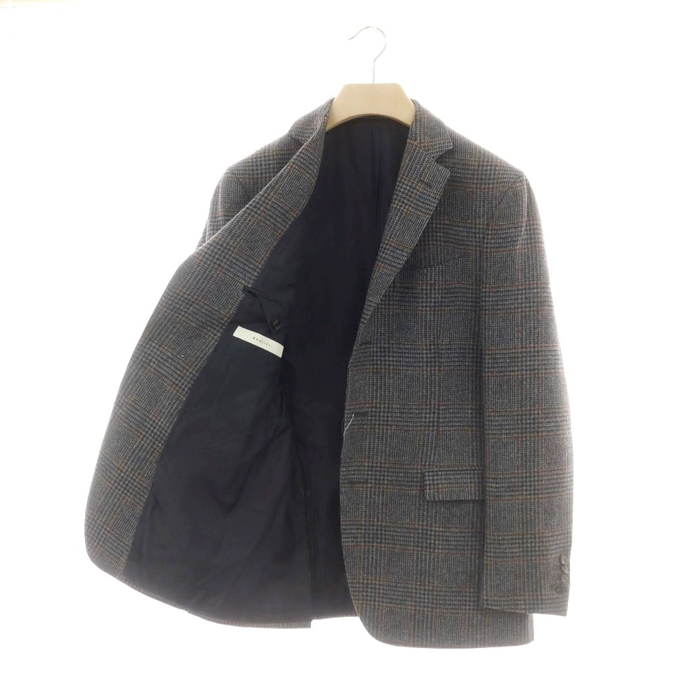 【中古】ボリオリ BOGLIOLI ウール チェック テーラードジャケット グレーxブラウン【 50 】【 状態ランクB 】【 メンズ 】