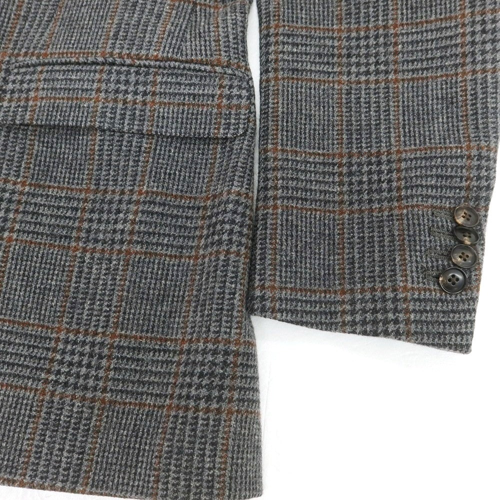 【中古】ボリオリ BOGLIOLI ウール チェック テーラードジャケット グレーxブラウン【 50 】【 状態ランクB 】【 メンズ 】