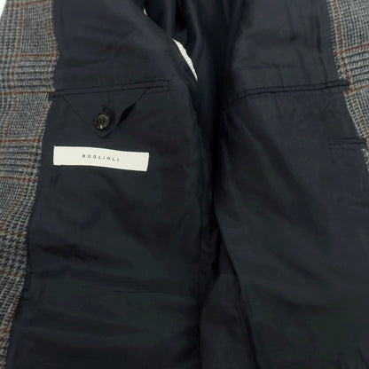 【中古】ボリオリ BOGLIOLI ウール チェック テーラードジャケット グレーxブラウン【 50 】【 状態ランクB 】【 メンズ 】