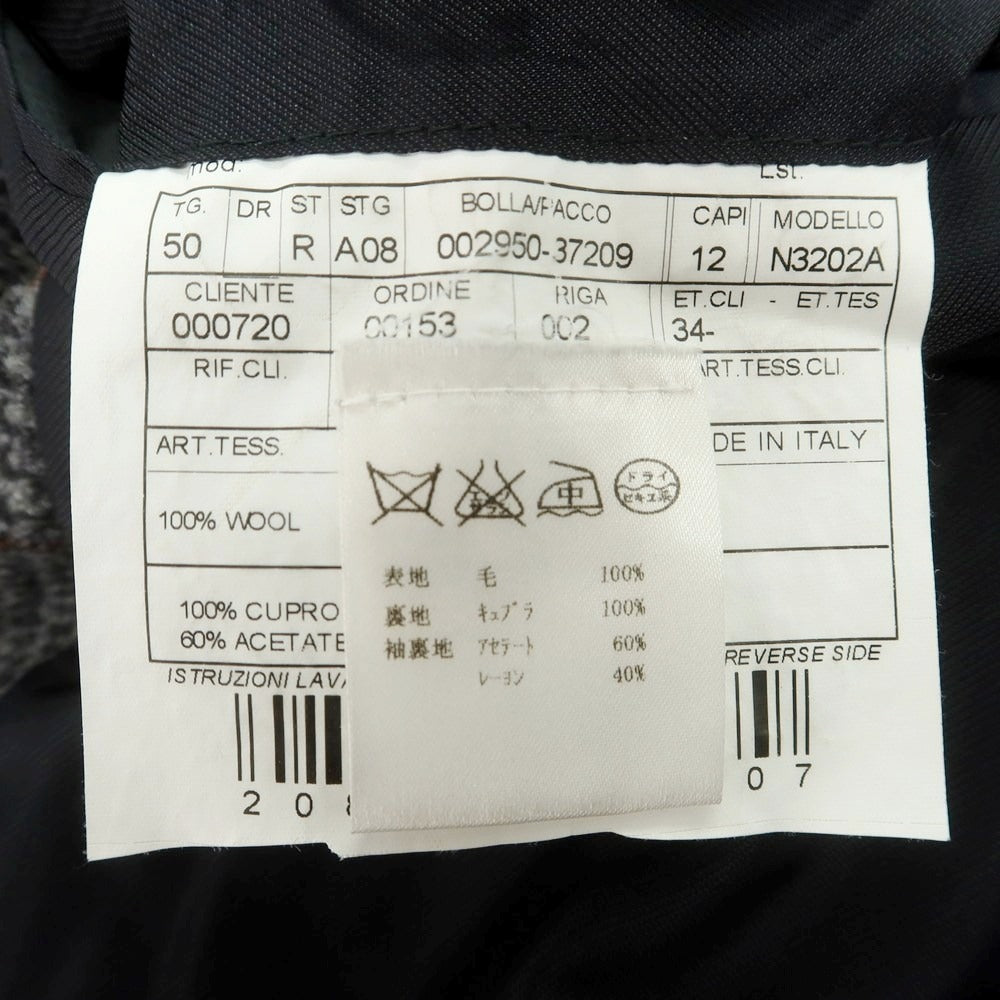 【中古】ボリオリ BOGLIOLI ウール チェック テーラードジャケット グレーxブラウン【 50 】【 状態ランクB 】【 メンズ 】