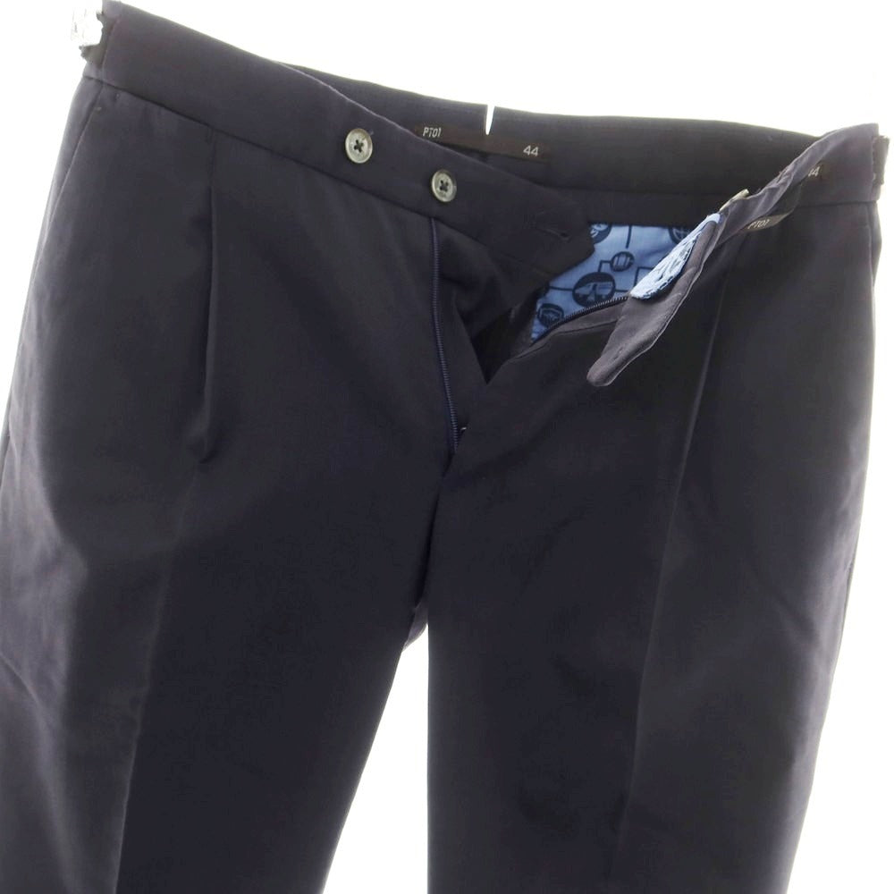 【中古】ピーティーゼロウーノ PT01 SMOOTH FIT ストレッチポリエステルウール ドレススラックスパンツ ネイビー【 44 】【 状態ランクB 】【 メンズ 】