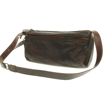 【中古】ジャスエムビー JAS.M.B レザー ショルダーバッグ ダークブラウン【 状態ランクC 】【 メンズ 】