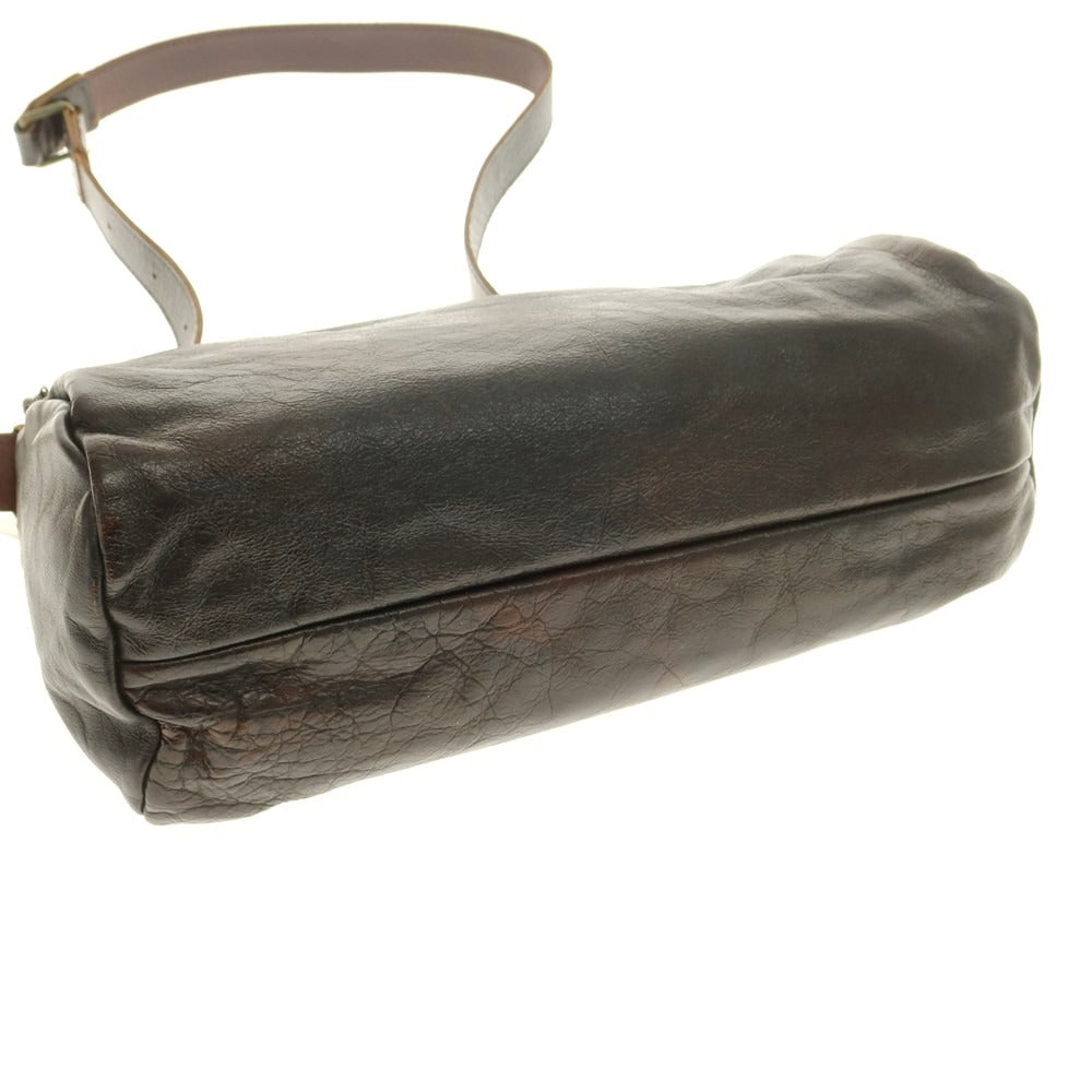 【中古】ジャスエムビー JAS.M.B レザー ショルダーバッグ ダークブラウン【 状態ランクC 】【 メンズ 】