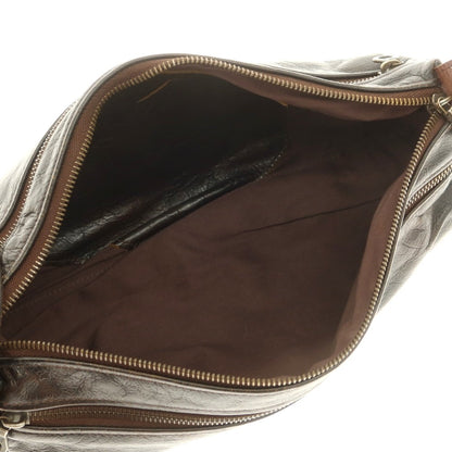 【中古】ジャスエムビー JAS.M.B レザー ショルダーバッグ ダークブラウン【 状態ランクC 】【 メンズ 】