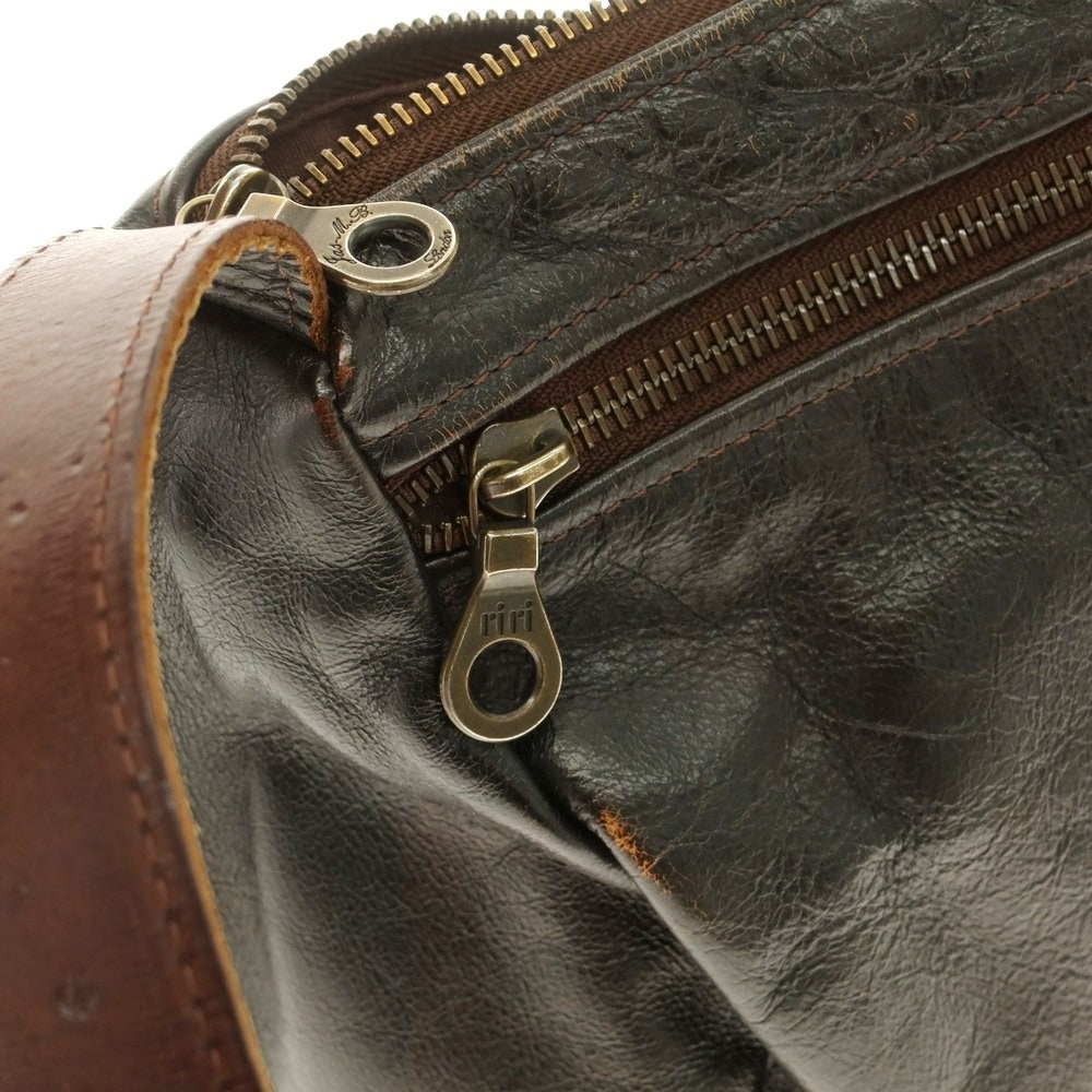 【中古】ジャスエムビー JAS.M.B レザー ショルダーバッグ ダークブラウン【 状態ランクC 】【 メンズ 】