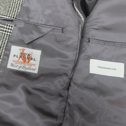 【中古】トゥモローランド TOMORROWLAND ウール グレンチェック 3つボタンスーツ ブラックxアイボリー【 48 】【 状態ランクD 】【 メンズ 】