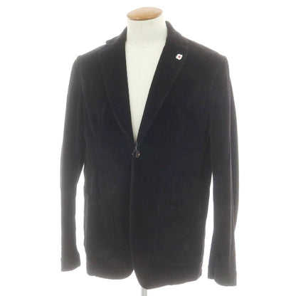 【中古】ラルディーニ LARDINI ストレッチコーデュロイ カジュアルジャケット ブラック【 Ｍ 】【 状態ランクB 】【 メンズ 】