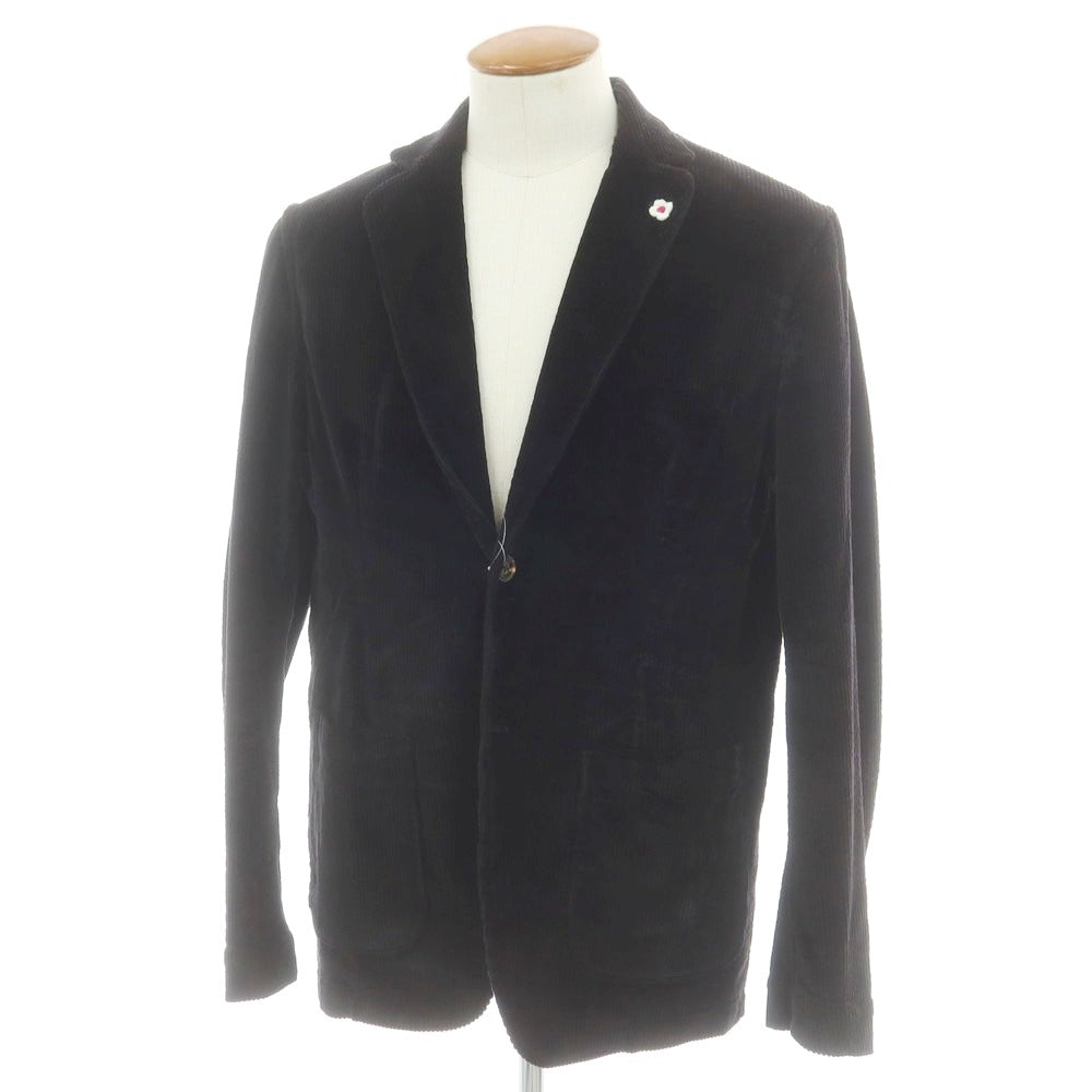 【中古】ラルディーニ LARDINI ストレッチコーデュロイ カジュアルジャケット ブラック【 Ｍ 】【 状態ランクB 】【 メンズ 】