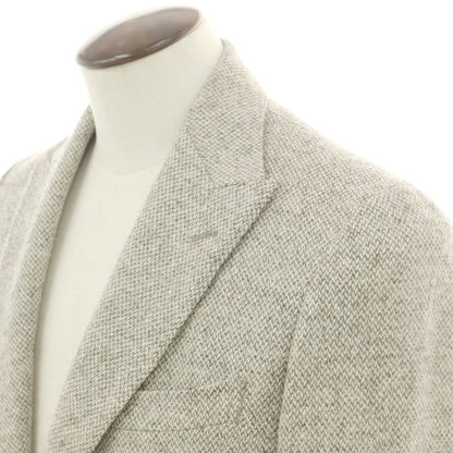 【中古】ビシット ユニバーサルランゲージ Bishitto UNIVERSAL LANGUAGE ツイードウール テーラードジャケット ベージュ【 50 】【 状態ランクB 】【 メンズ 】