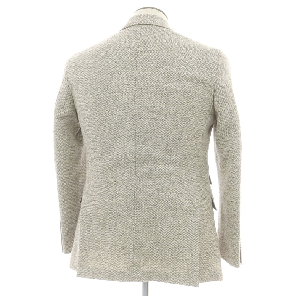 【中古】ビシット ユニバーサルランゲージ Bishitto UNIVERSAL LANGUAGE ツイードウール テーラードジャケット ベージュ【 50 】【 状態ランクB 】【 メンズ 】