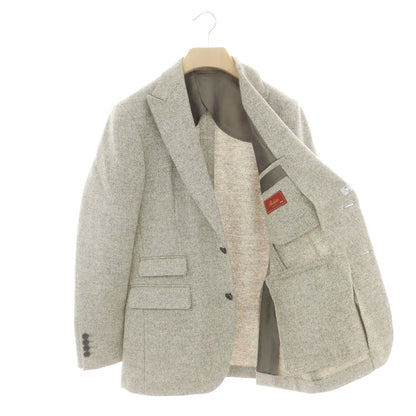 【中古】ビシット ユニバーサルランゲージ Bishitto UNIVERSAL LANGUAGE ツイードウール テーラードジャケット ベージュ【 50 】【 状態ランクB 】【 メンズ 】