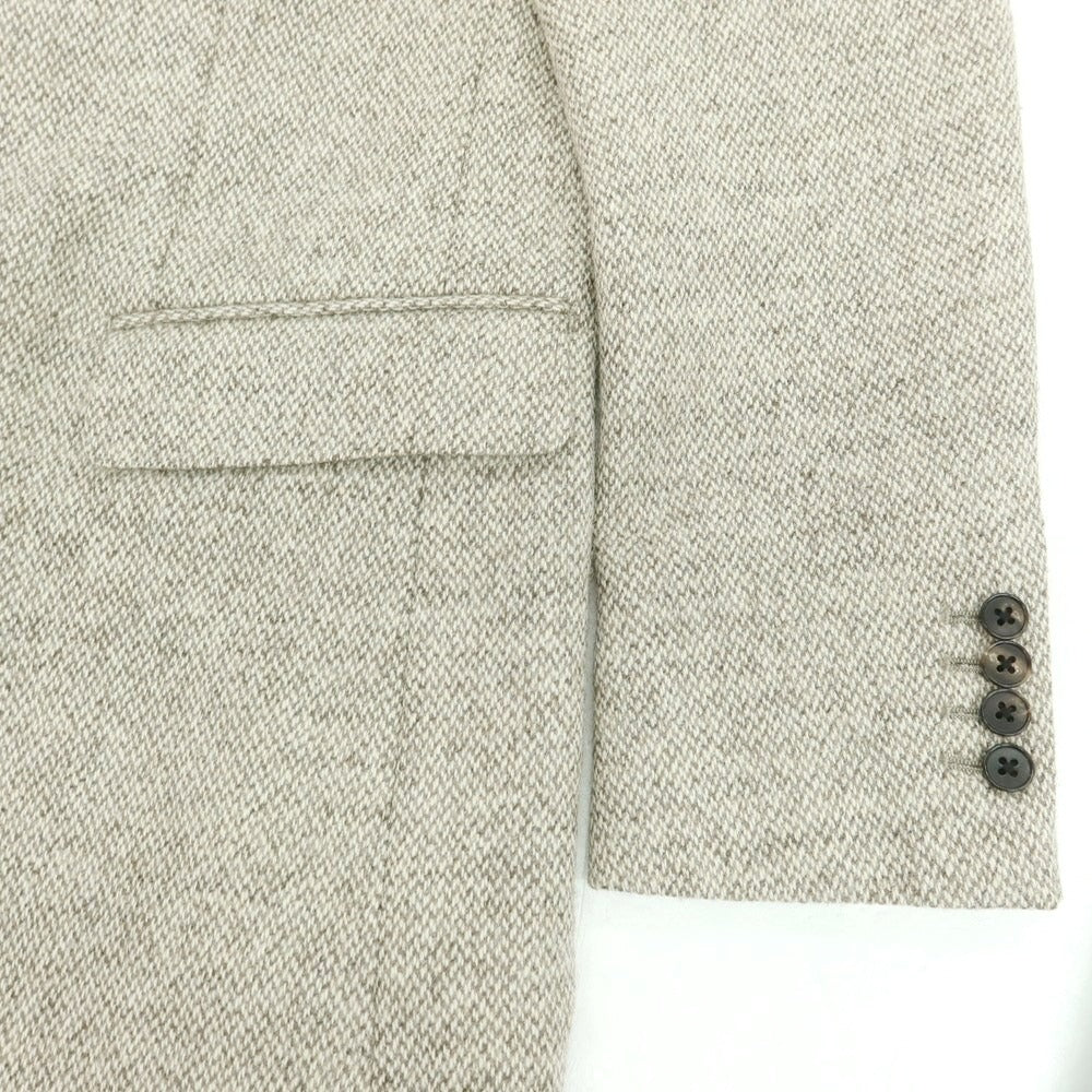 【中古】ビシット ユニバーサルランゲージ Bishitto UNIVERSAL LANGUAGE ツイードウール テーラードジャケット ベージュ【 50 】【 状態ランクB 】【 メンズ 】