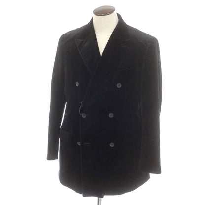 【中古】キャプテンサンシャイン KAPTAIN SUNSHINE ×CARUSO ベロア ダブル6B テーラードジャケット ブラック【 50 】【 状態ランクB 】【 メンズ 】