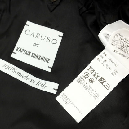 【中古】キャプテンサンシャイン KAPTAIN SUNSHINE ×CARUSO ベロア ダブル6B テーラードジャケット ブラック【 50 】【 状態ランクB 】【 メンズ 】