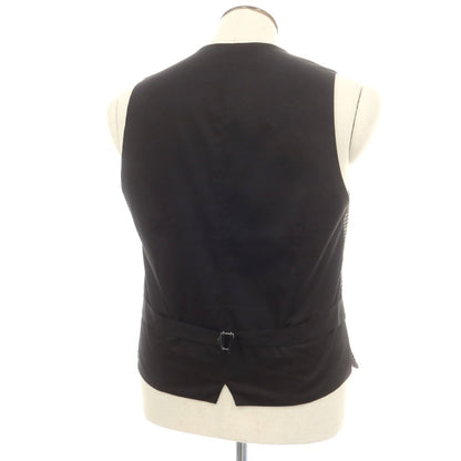 【中古】ラルディーニ LARDINI ウール チェック ドレス系ジレ ベスト ブラックxアイボリー【 50 】【 状態ランクB 】【 メンズ 】