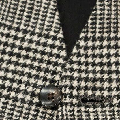 【中古】ラルディーニ LARDINI ウール チェック ドレス系ジレ ベスト ブラックxアイボリー【 50 】【 状態ランクB 】【 メンズ 】