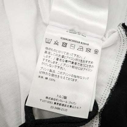 【中古】モンクレール MONCLER コットン クルーネック 半袖Ｔシャツ ホワイトxブラック【 L 】【 状態ランクB 】【 メンズ 】