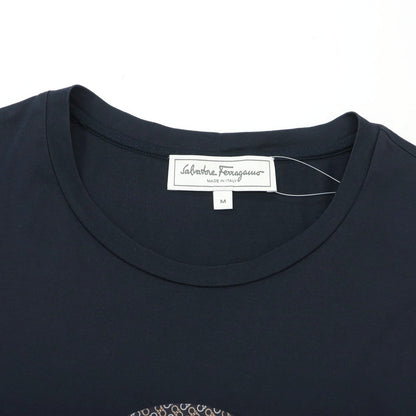 【中古】サルヴァトーレフェラガモ Salvatore Ferragamo コットン クルーネック 半袖Ｔシャツ ネイビー【 M 】【 状態ランクB 】【 メンズ 】
