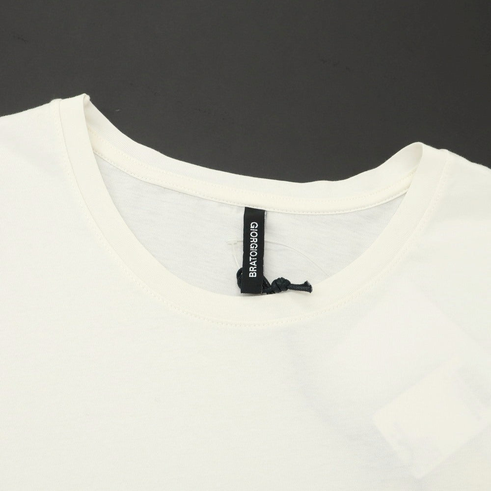 【中古】ジョルジオブラット GIORGIO BRATO コットン クルーネック 半袖Ｔシャツ アイボリー【サイズL】【 状態ランクB 】【 メンズ 】[EPD]